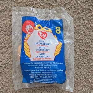 NWT McDonald's TY Beanie Baby Nuts the Squirrel
